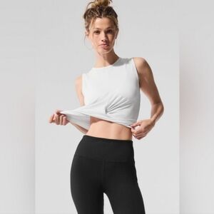 Alo White Crop Top Sz M